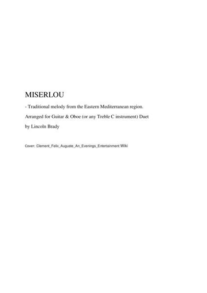 MISERLOU - Guitar and Oboe (or any other treble C instrument) image number null