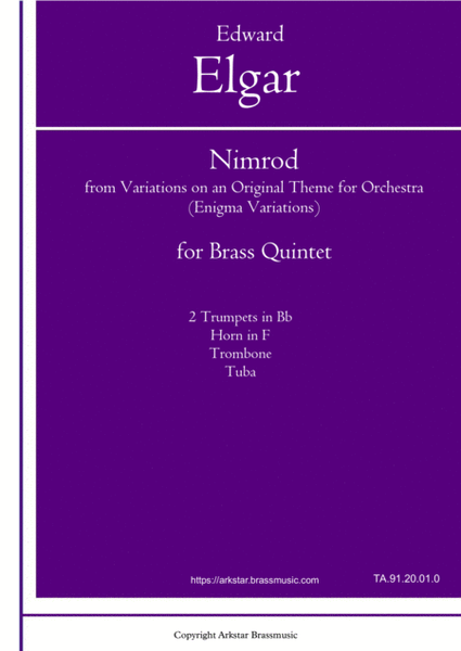 Elgar: "Nimrod" from Enigma Variation (Variations on an Original Theme for Orchestra for Brass Quint image number null
