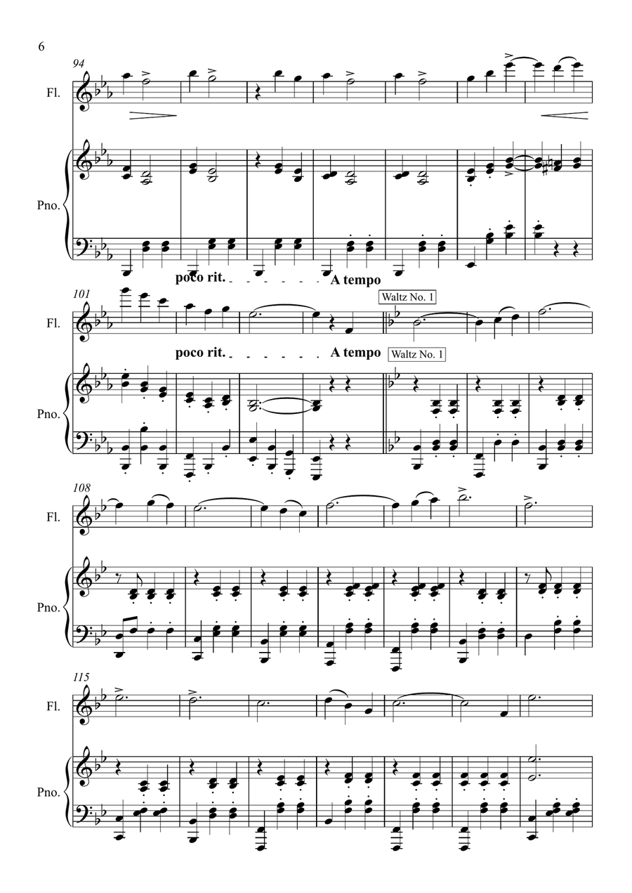 Two Gold and Silver Waltzes Flute scores gallery preview page 6