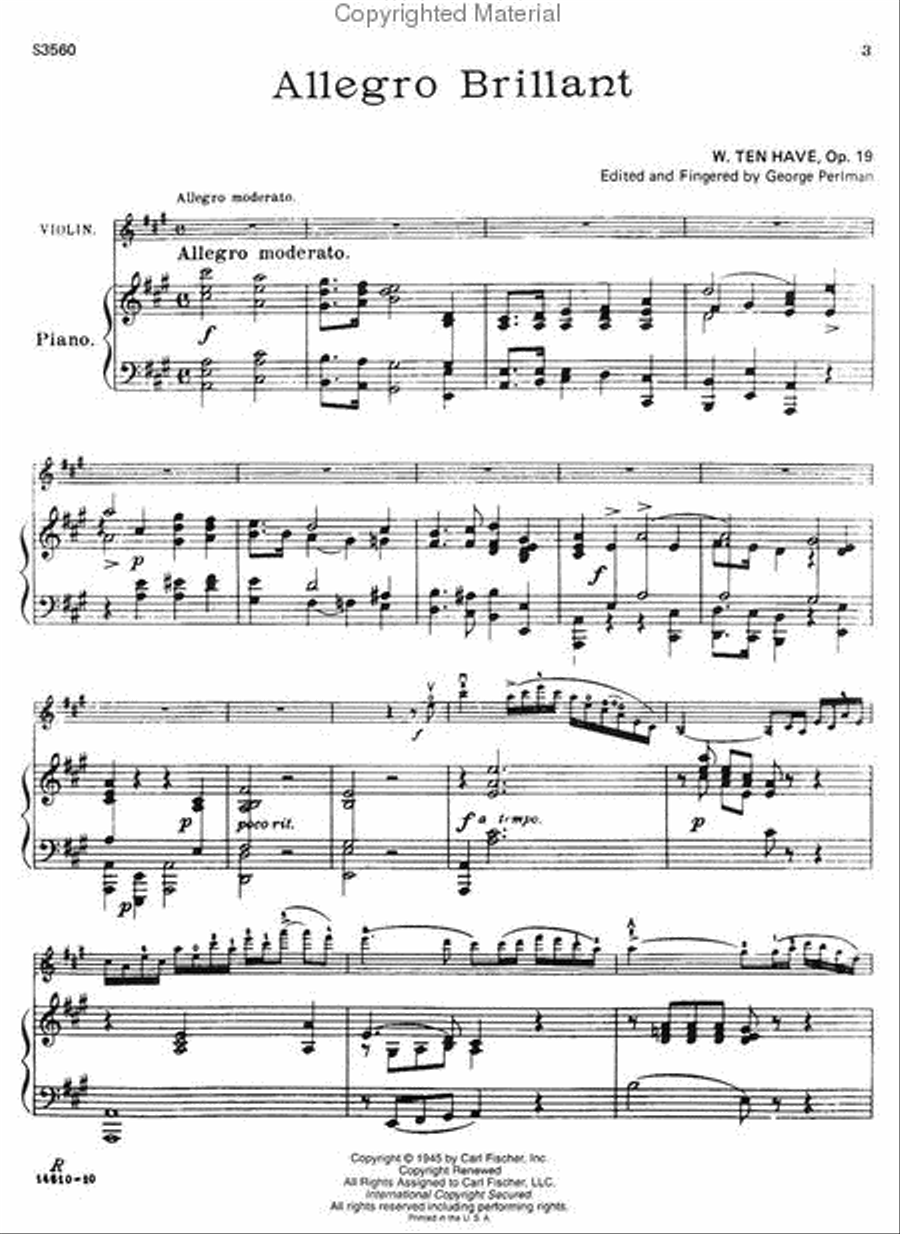 Allegro Brillant Violin Solo scores gallery preview page 2