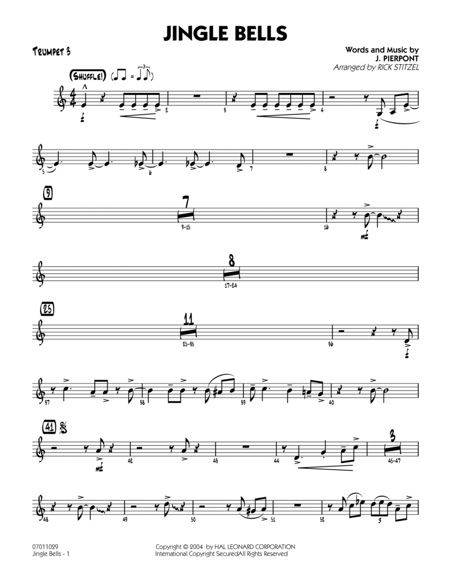 Jingle Bells - Trumpet 3 Trumpet scores gallery preview page 1