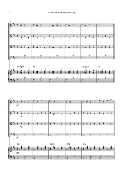 In the Hall of the Mountain King - String Quartet with Piano and Chord Notations image number null