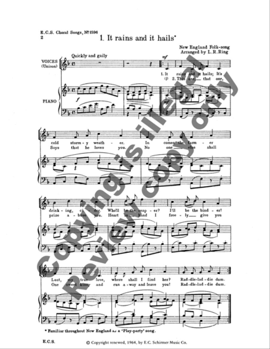 Ten New England Folksongs Unison Choir scores gallery preview page 8