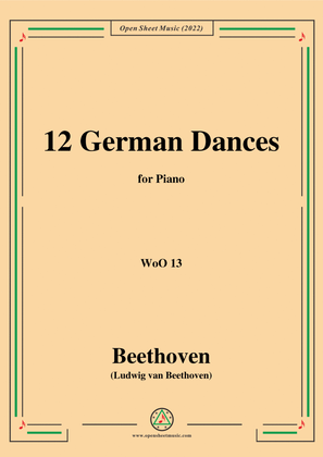 Book cover for Beethoven-12 German Dances,WoO 13,for Piano