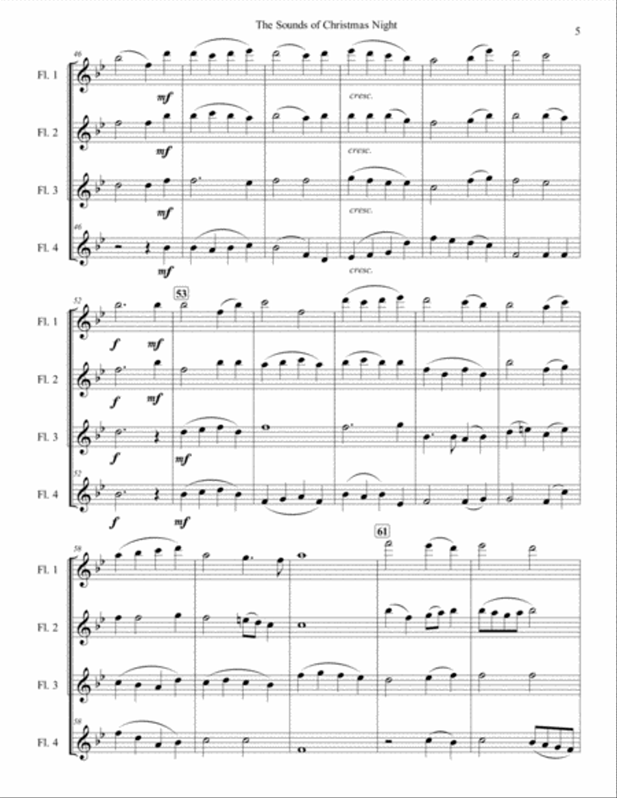 The Sounds of Christmas Night for Flute Quartet Flute Quartet scores gallery preview page 5