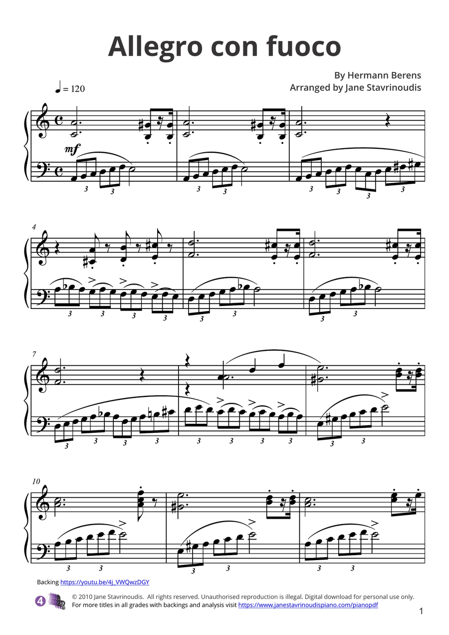 Allegro con fuoco Piano Solo scores gallery preview page 1