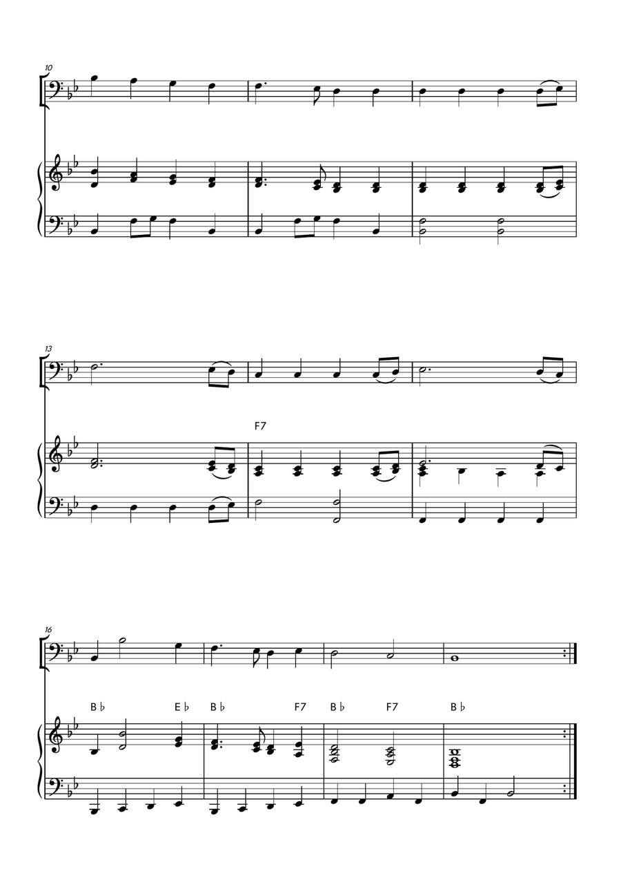 Joy to the World for Double Bass with Piano Accompaniment Double Bass scores gallery preview page 2