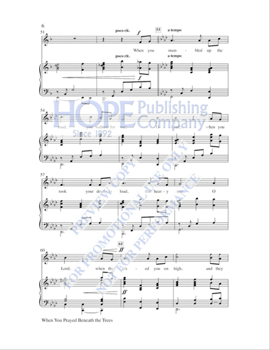 When You Prayed Beneath the Trees Unison Choir scores gallery preview page 7