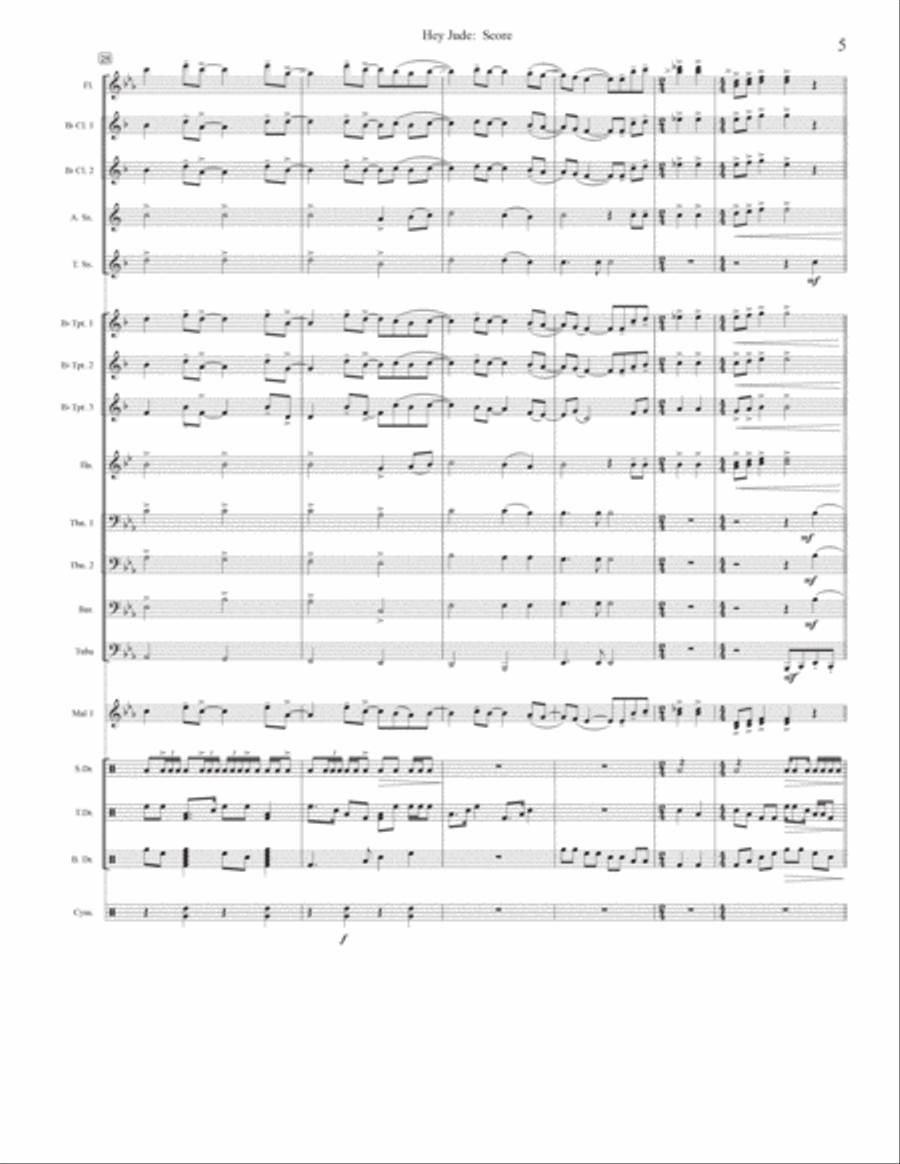 Hey Jude Hey Jude Marching Band scores gallery preview page 5