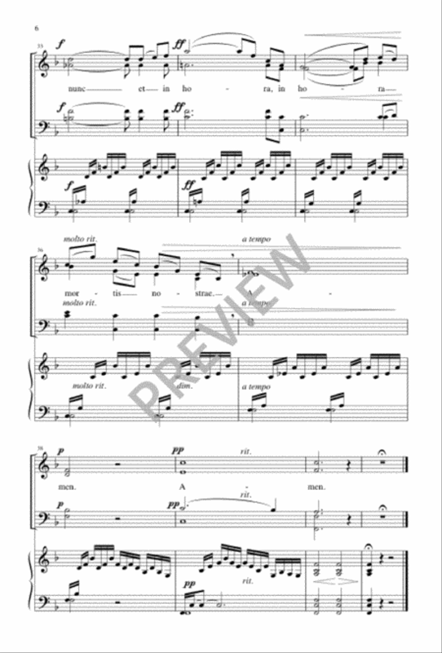 Ave Maria Ave Maria 4-Part scores gallery preview page 6