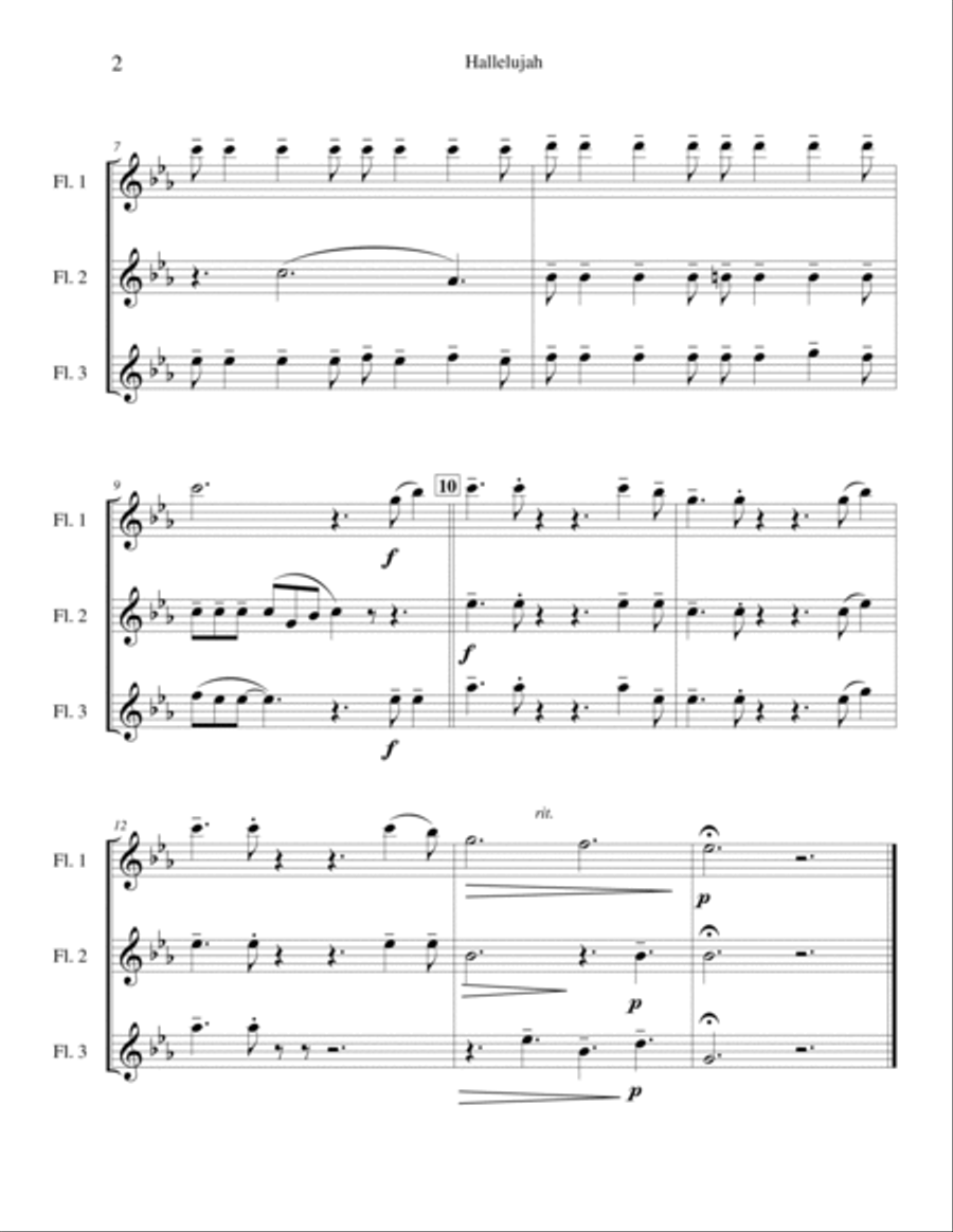 Hallelujah Woodwind Trio scores gallery preview page 3