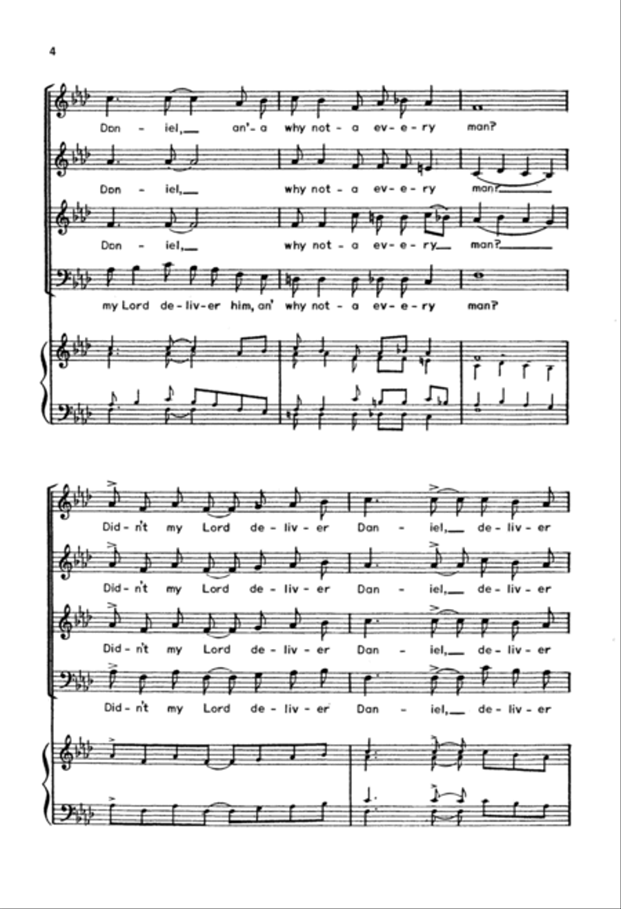 Daniel (Didn't My Lord Deliver Daniel?) (Downloadable) 4-Part scores gallery preview page 2
