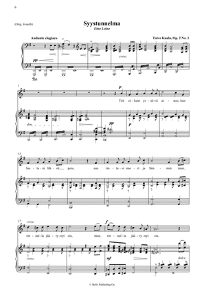 Book cover for Syystunnelma, Op. 2 No. 1 (E minor)
