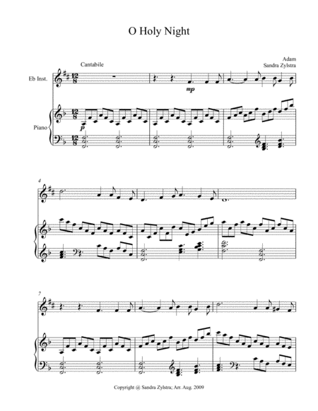 O Holy Night (treble Eb instrument solo) image number null