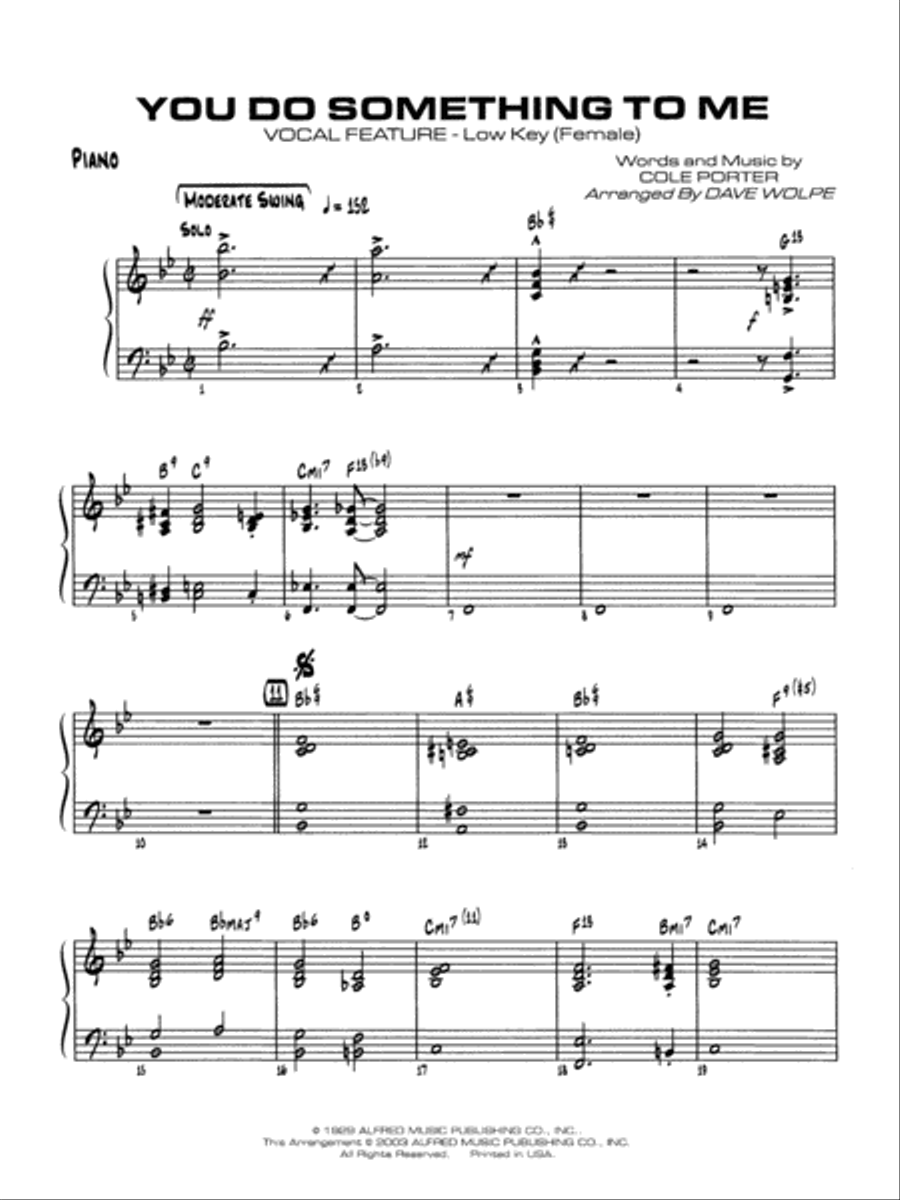 You Do Something to Me: Piano Accompaniment Jazz Ensemble scores gallery preview page 1
