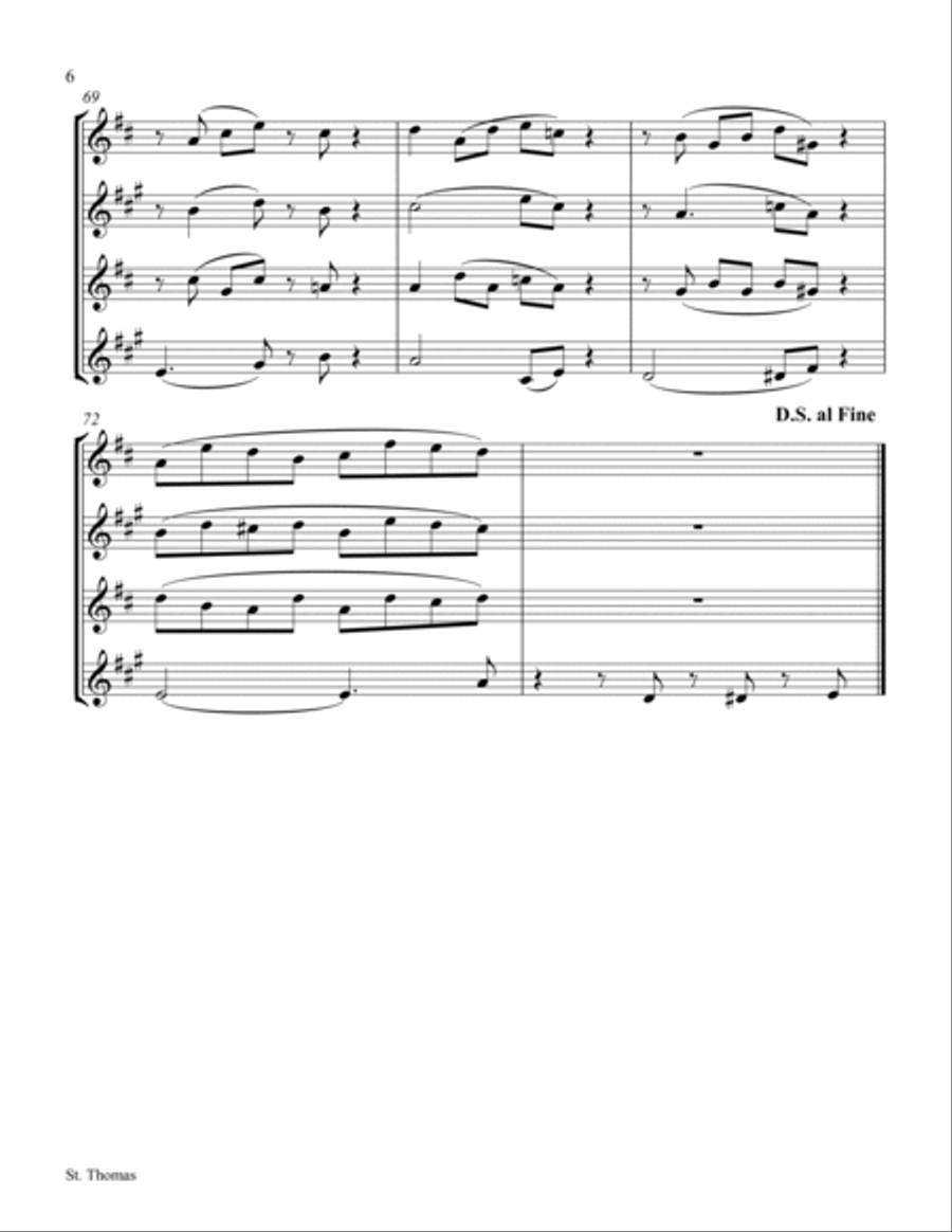 St. Thomas St. Thomas Saxophone Quartet scores gallery preview page 6
