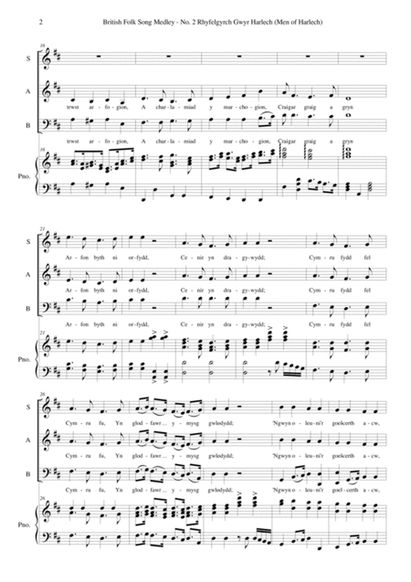 Rhyfelgyrch Gwŷr Harlech for SAB choir and piano image number null