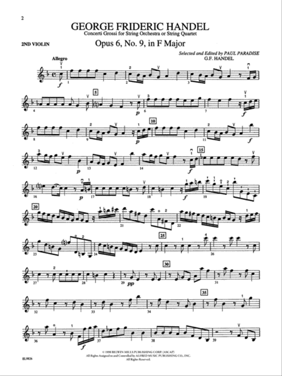The Best of George Frideric Handel (Concerti Grossi for String Orchestra or String Quartet) String Orchestra scores gallery preview page 3