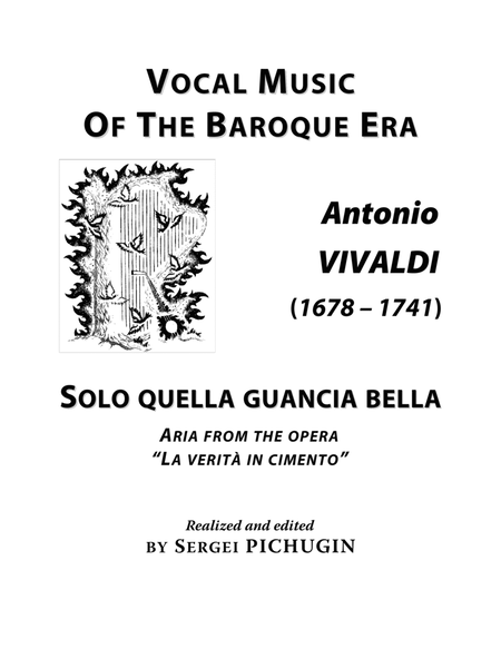 VIVALDI Antonio: Solo quella guancia bella, aria from the opera "La verità in cimento", arranged fo image number null