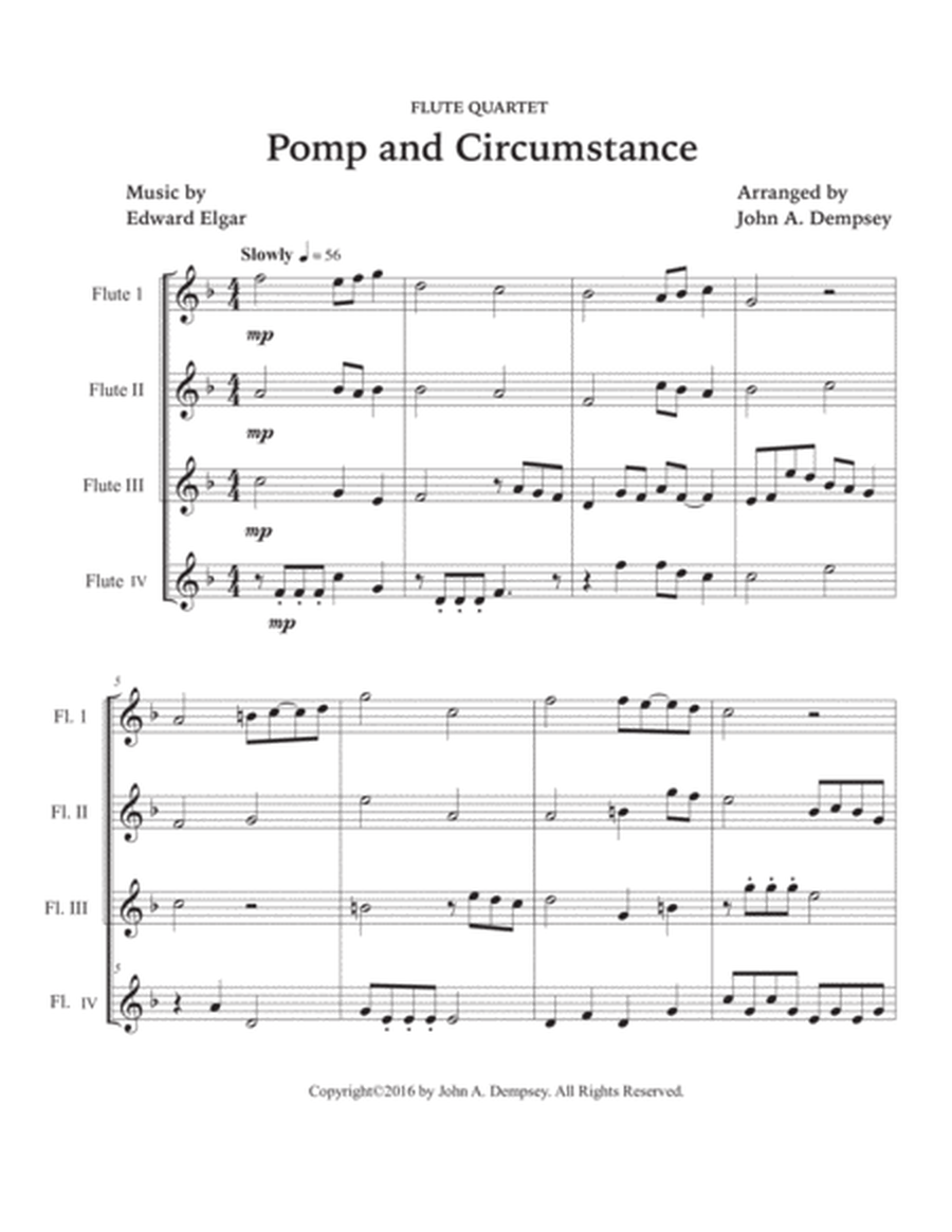 Pomp and Circumstance (Flute Quartet) image number null