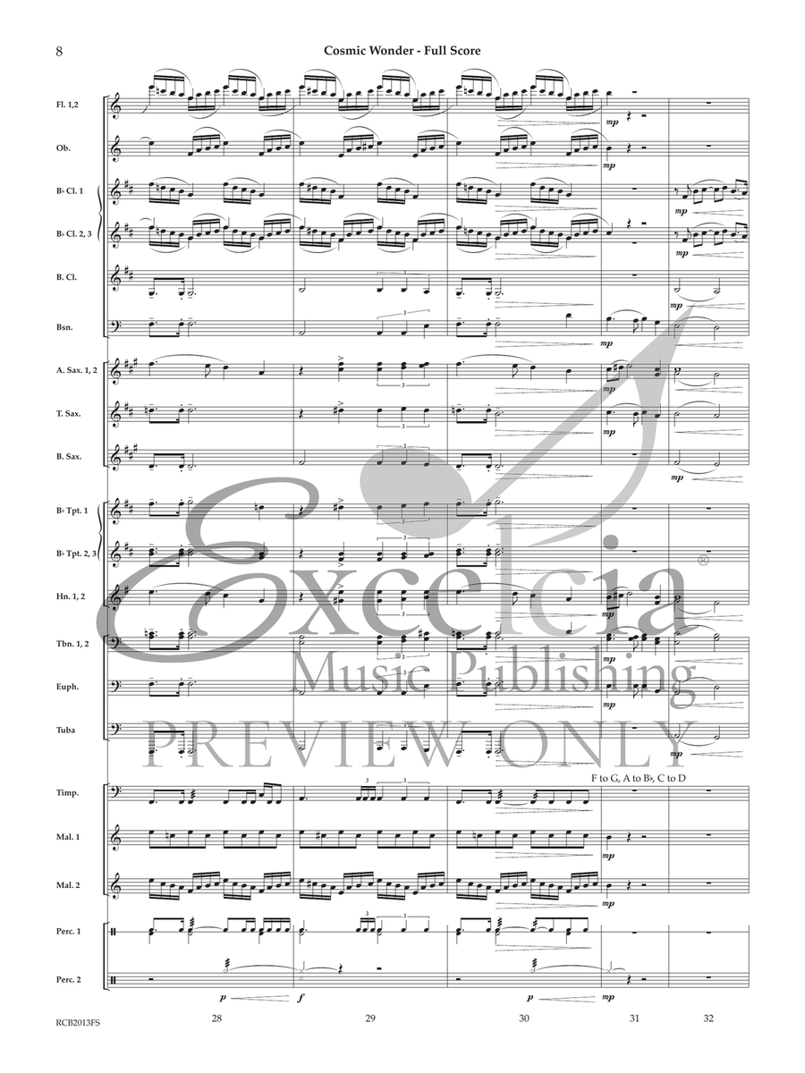 Cosmic Wonder (Score) Cosmic Wonder (Score) Concert Band scores gallery preview page 8
