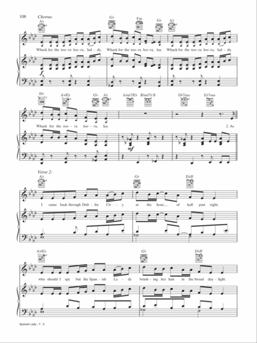 Spanish Lady Spanish Lady Piano, Vocal, Guitar scores gallery preview page 3
