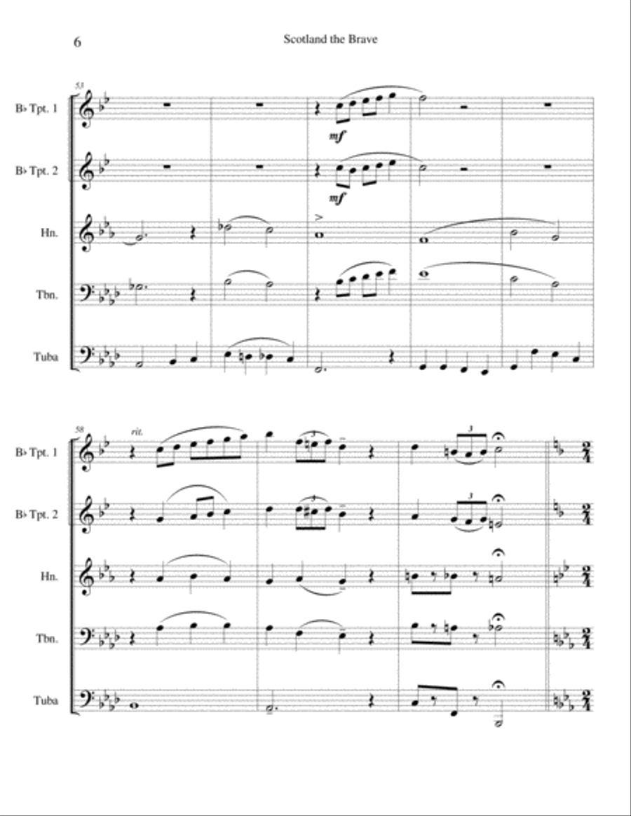 Scotland the Brave - A Medley Brass Ensemble scores gallery preview page 6