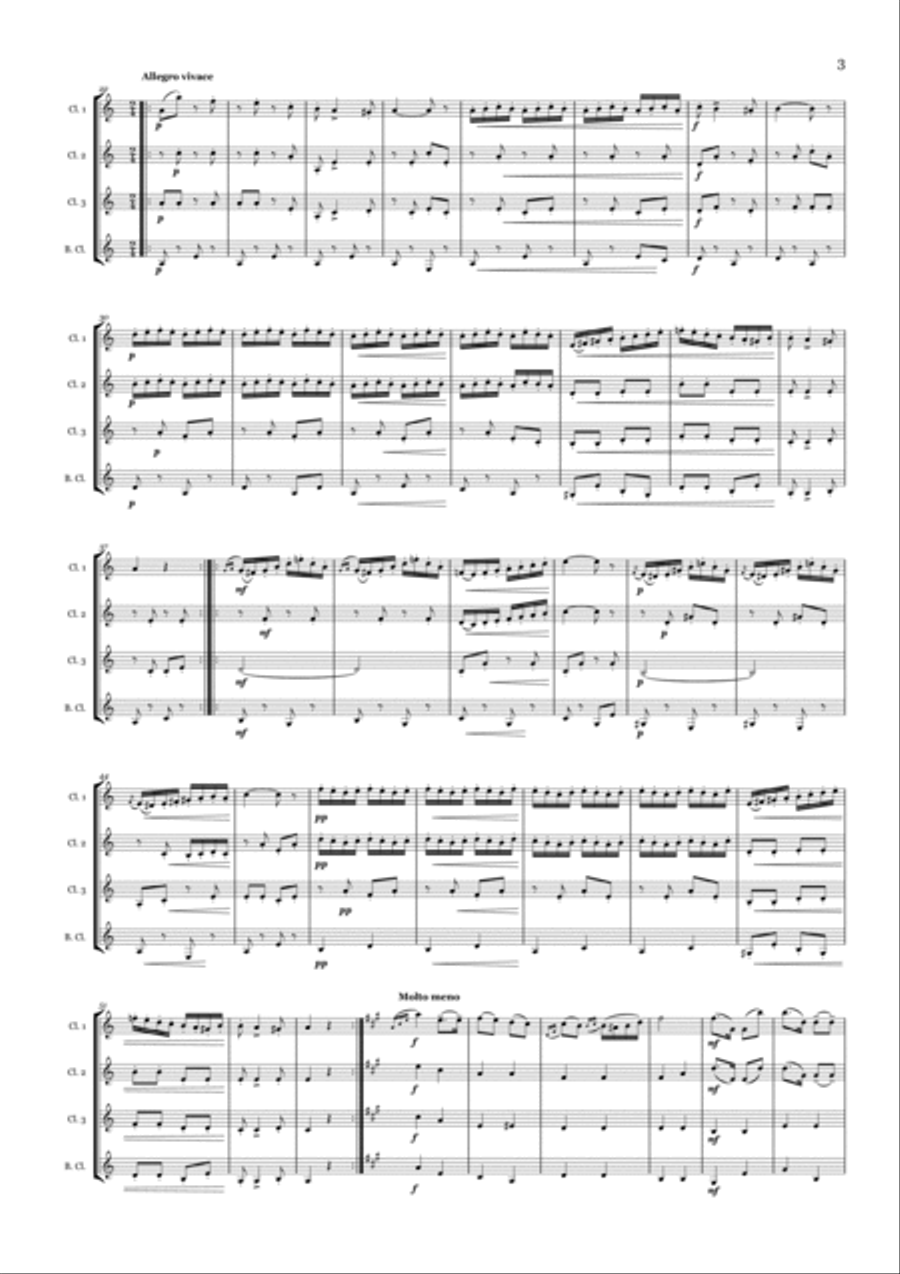 Czardas - Clarinet Quartet Czardas - Clarinet Quartet Clarinet Quartet scores gallery preview page 3