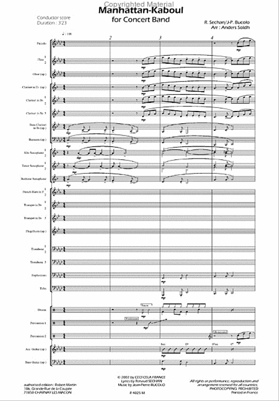 Manhattan Kaboul Concert Band scores gallery preview page 2