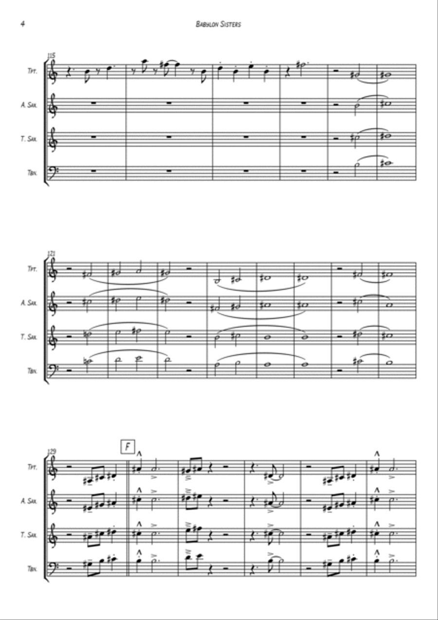 Babylon Sisters Babylon Sisters Tenor Saxophone scores gallery preview page 4