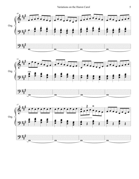 Variations on the Huron Carol for organ, by Brenda Portman