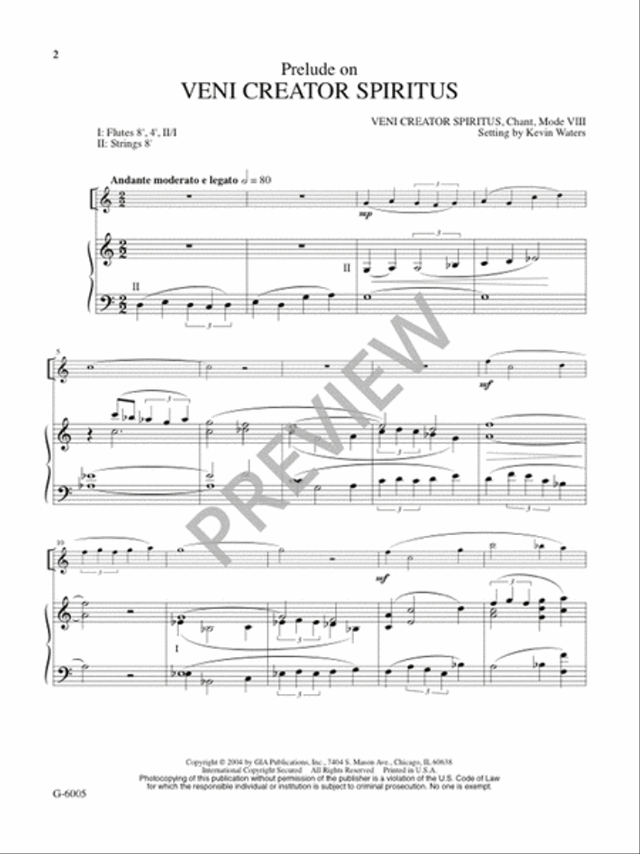 Prelude on VENI CREATOR SPIRITUS C Instrument scores gallery preview page 3