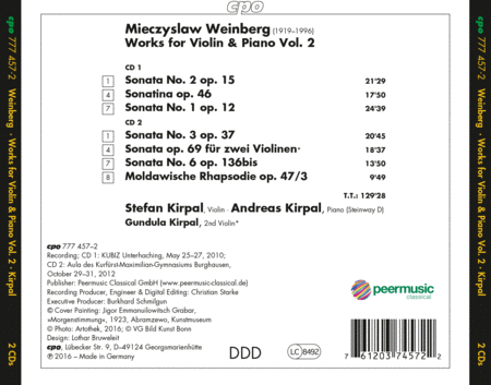 Mieczyslaw Weinberg: Works for Violin & Piano, Vol. 2