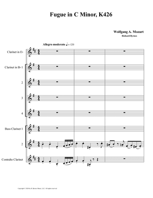 Fugue K426 by Wolfgang A. Mozart (Clarinet Octet)