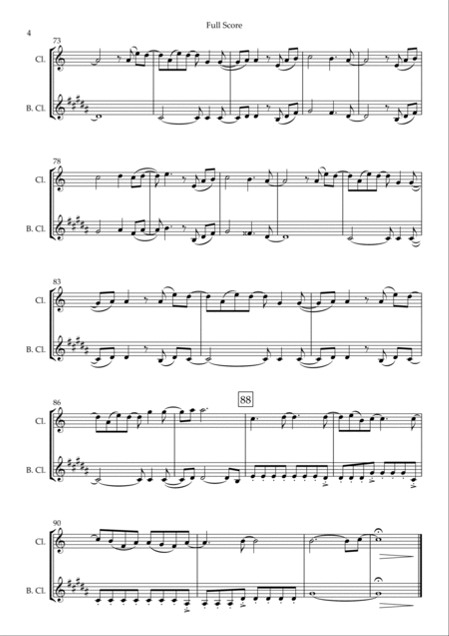 Ikimono Gakari's Blue Bird Clarinet Duet scores gallery preview page 4