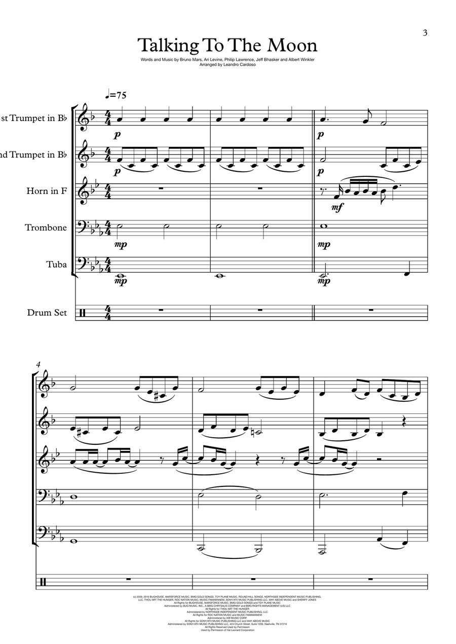 Talking To The Moon Small Ensemble scores gallery preview page 3