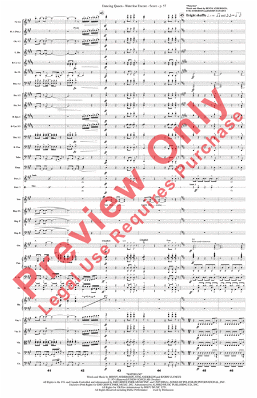 Mamma Mia! Medley Mamma Mia! Medley Full Orchestra scores gallery preview page 58