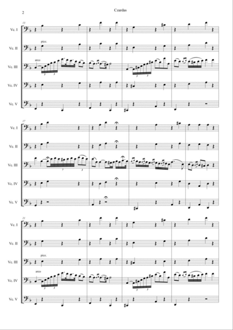 Czardas Hard Version Cello scores gallery preview page 2