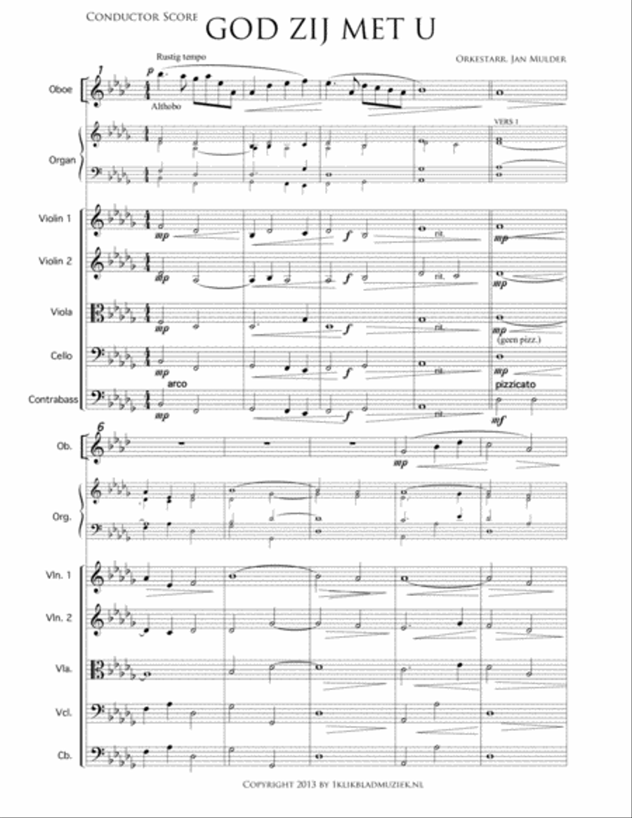 God Zij met U Oboe scores gallery preview page 1