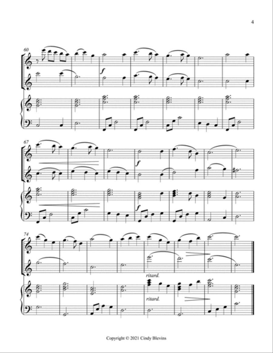Silent Night, Two Flutes and Harp Silent Night, Two Flutes and Harp Flute Duet scores gallery preview page 5