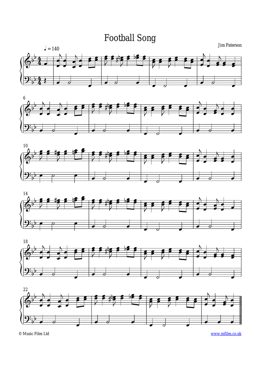 Football Song - Piano Solo Piano Method scores gallery preview page 1