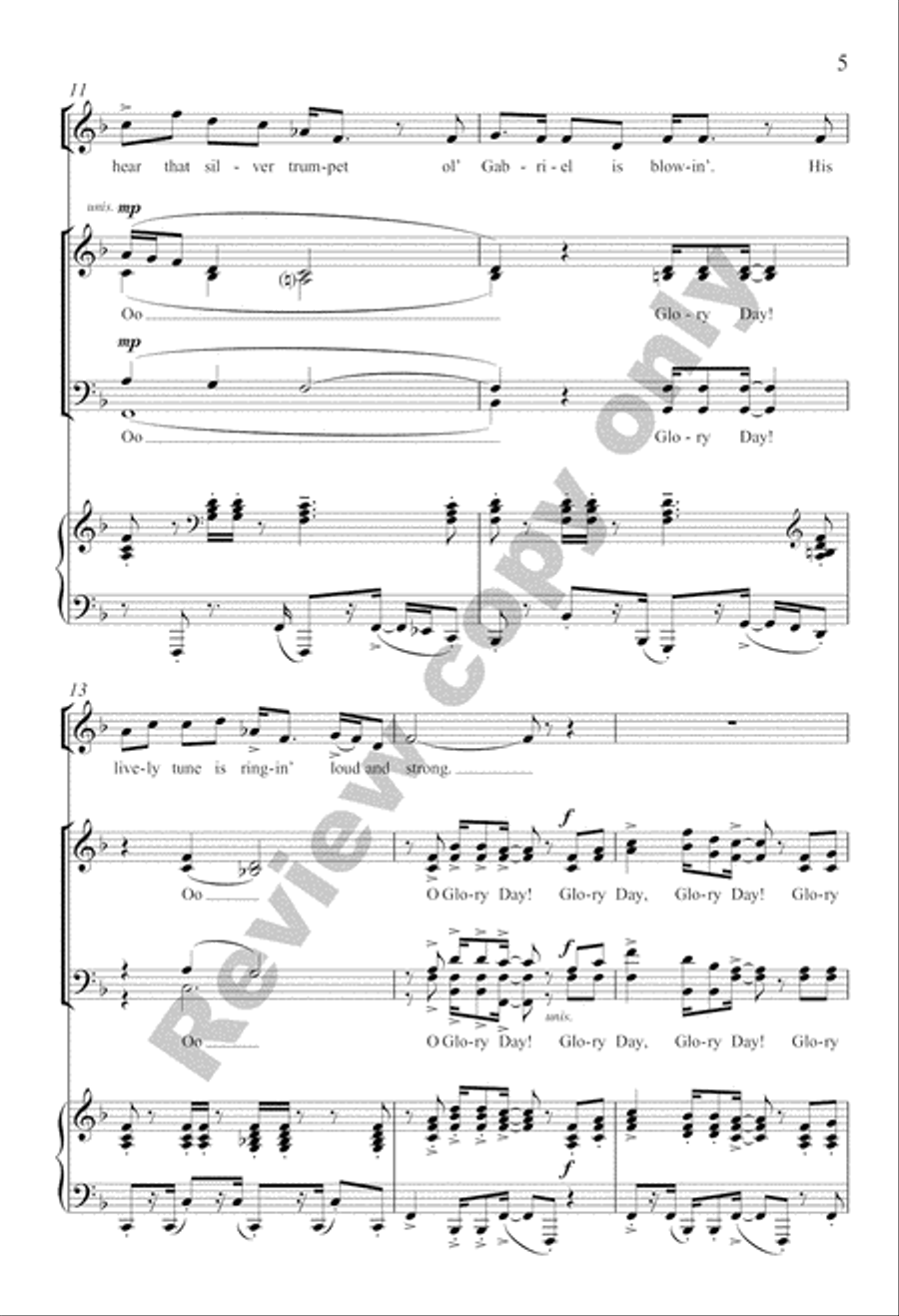 Three Gospel Choruses Divisi scores gallery preview page 4