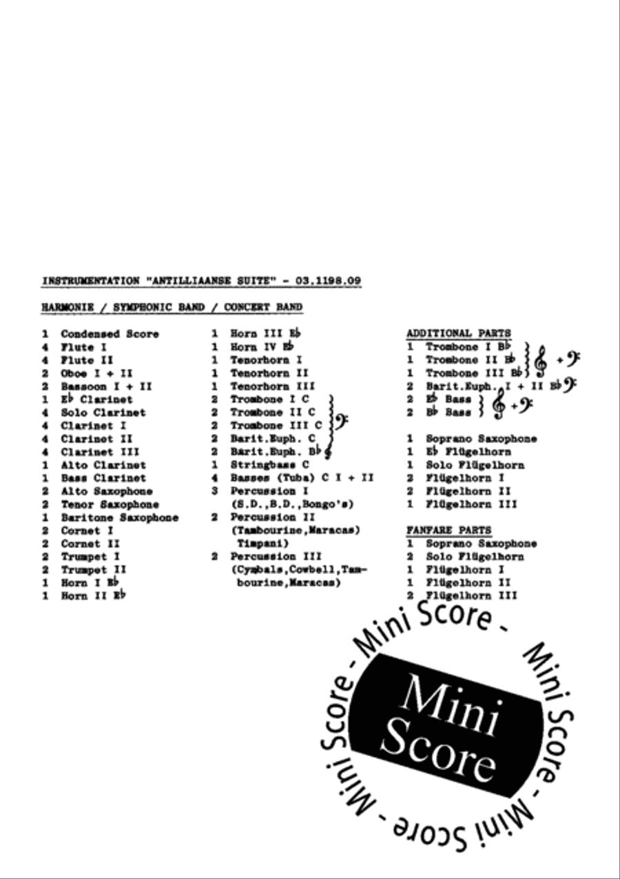 Antilliaanse Suite Fanfare Band scores gallery preview page 4