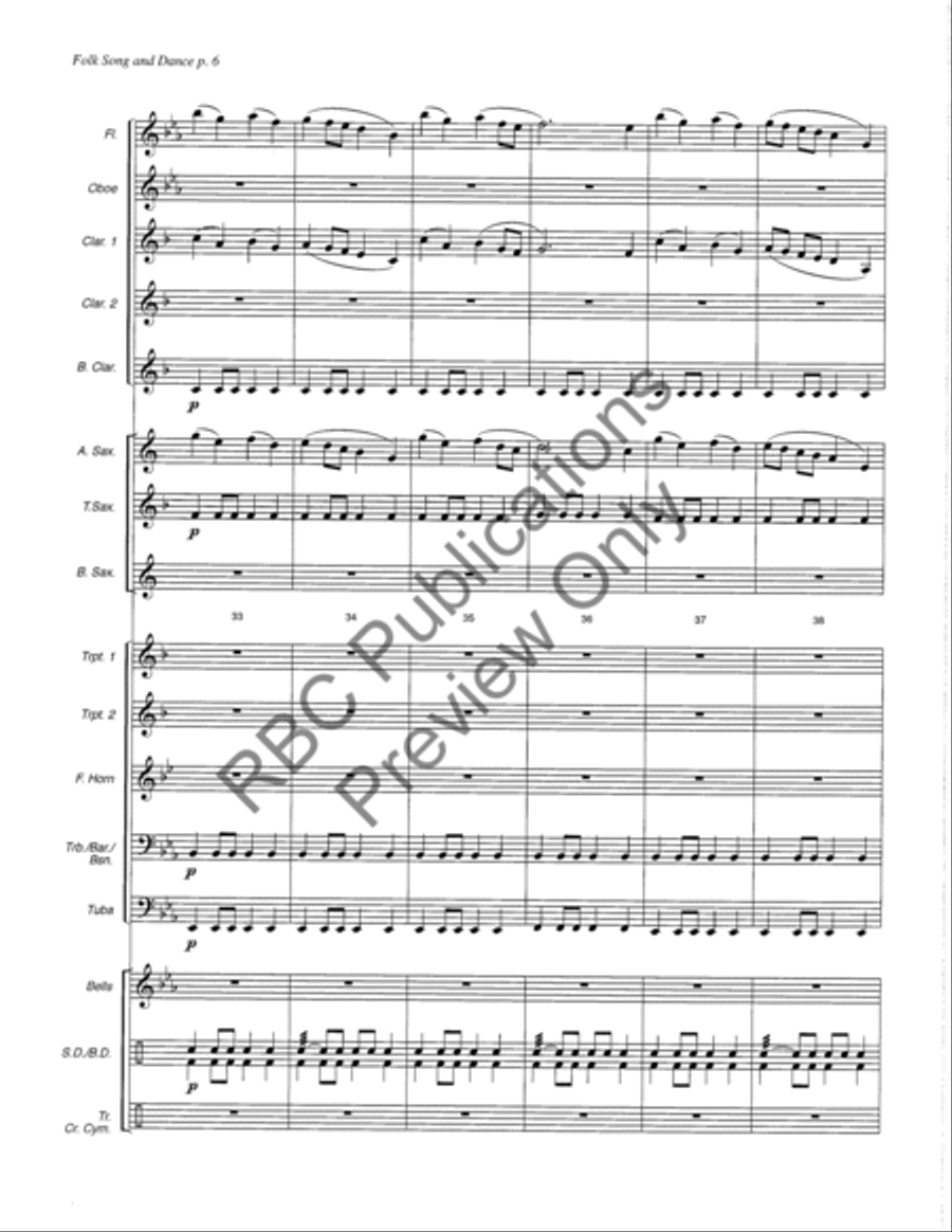 Folk Song And Dance Folk Song And Dance Concert Band scores gallery preview page 9