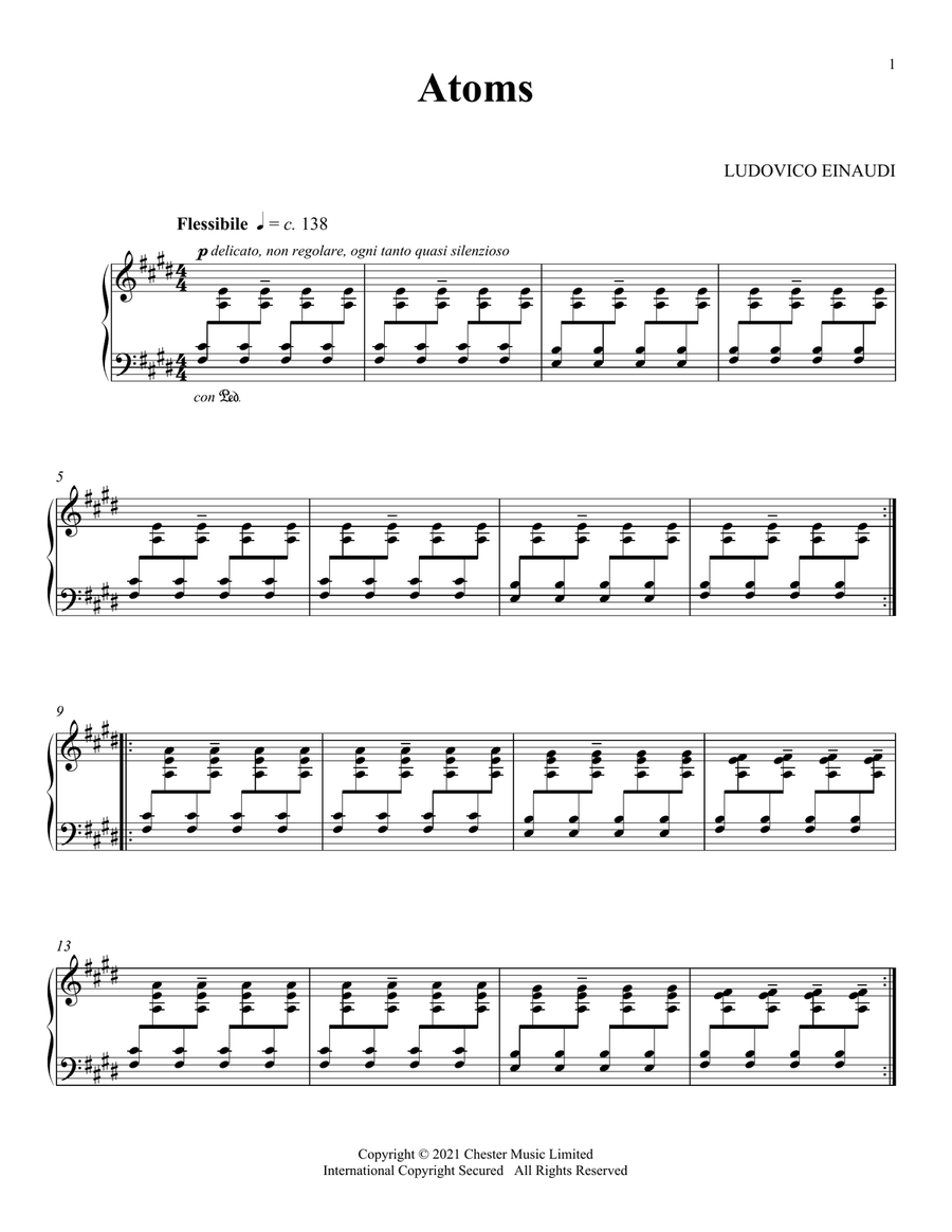 Atoms Atoms Piano Solo scores gallery preview page 1