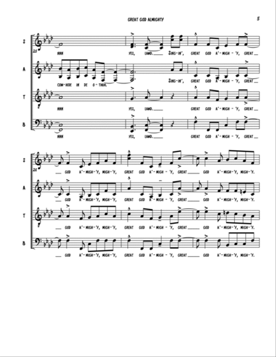 Great God Almighty (arr. Stacey V. Gibbs) 4-Part scores gallery preview page 5