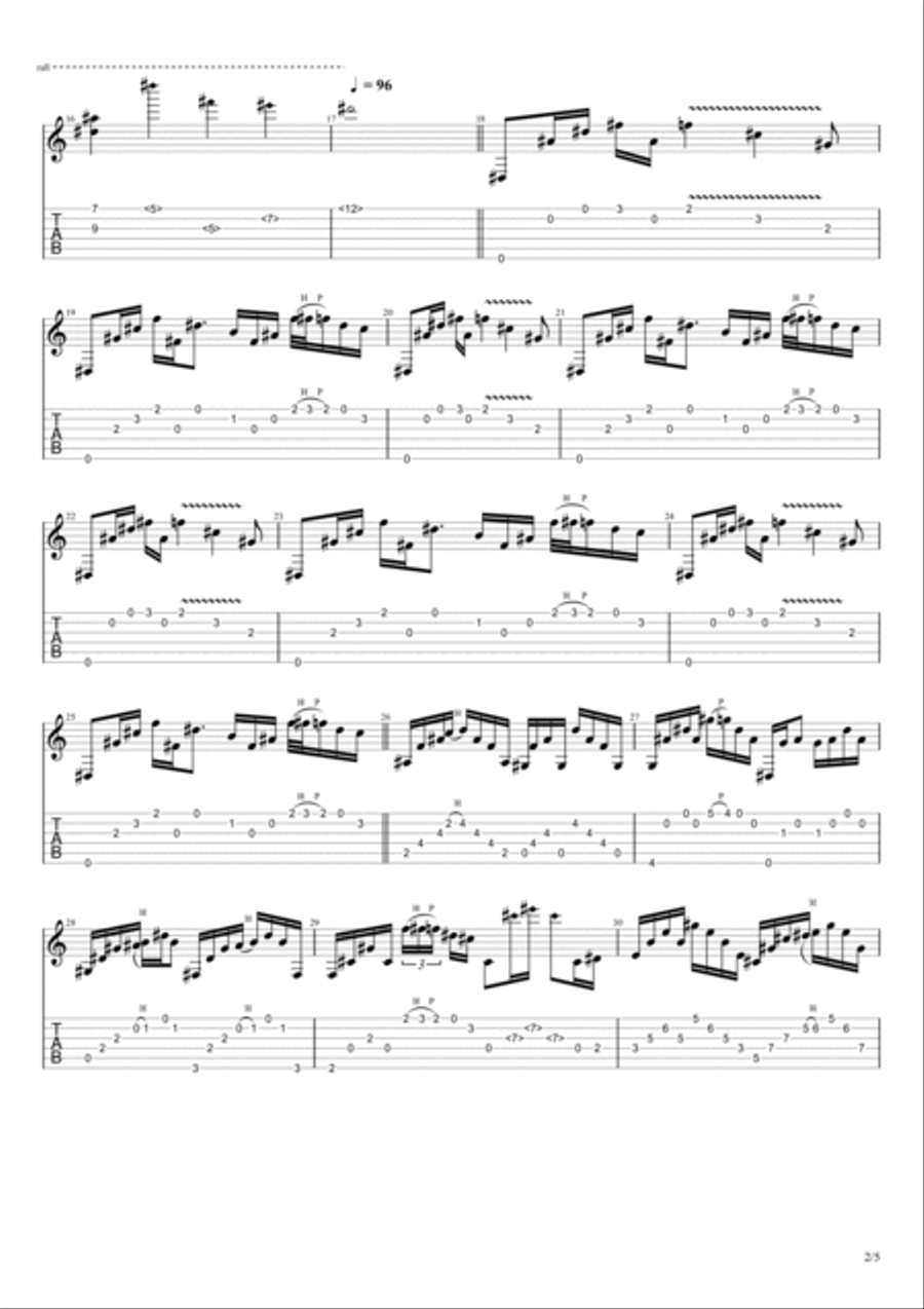 Black Star Guitar Tablature scores gallery preview page 2