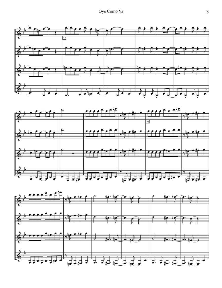 Oye Como Va Guitar Ensemble scores gallery preview page 3