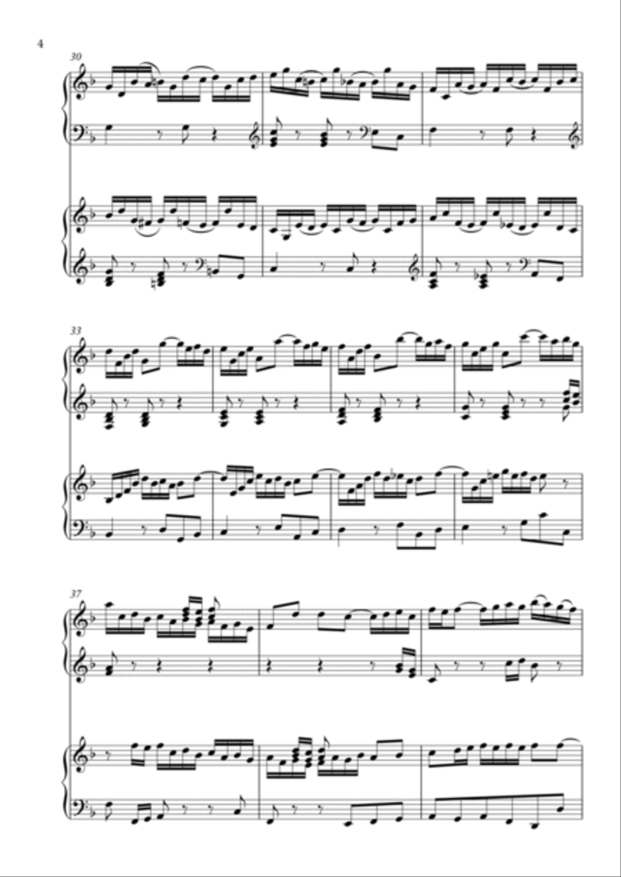 Double Violin Concerto in D minor (BWV 1043) - 3rd Movt - arranged for 2 pianos Violin Solo scores gallery preview page 4