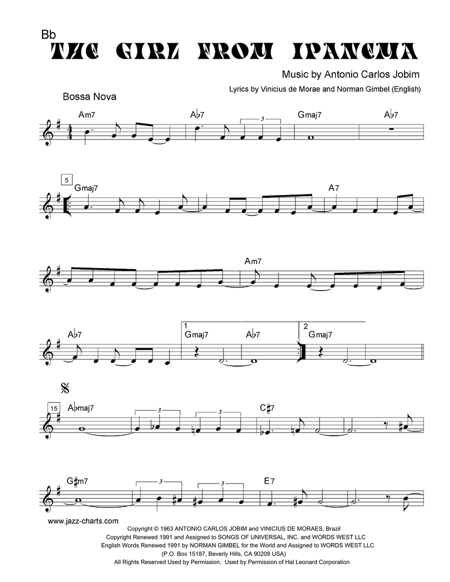 The Girl From Ipanema (Garota De Ipanema) Jazz Ensemble scores gallery preview page 6